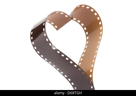 Heart shape made from a 35mm camera film strip on white Stock Photo