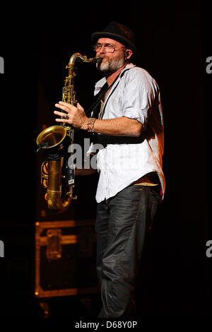 Saxophon player Todd Cooper performs during a The Alan Parsons Live Project concert at Colosseum Theater in Essen, Germany, 20 July 2012. Photo: Revierfoto Stock Photo