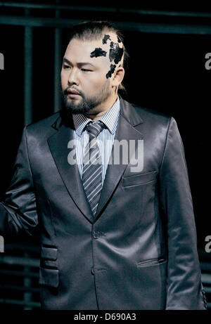 HANDOUT - An undated handout picture by Bayreuther Festspiele shows Samuel Youn as Dutchman during a dress rehearsal in Bayreuth, Germany. Wagner's 'The Flying Dutchman' opera will open the Bayreuth Festival 2012 on 25 July 2012. Photo: ENRICO NAWRATH  CREDIT BAYREUTHER FESTSPIELE/ENRICO NAWRATH. INTERNET USE ON Stock Photo