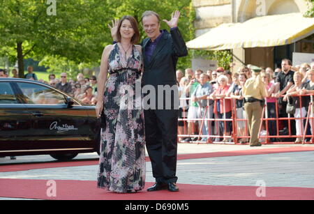 German actor Edgar Selge and his wife Franziska Walser arrive at the opening of the Bayreuth Festival 2012 in Bayreuth, Germany, 25 July 2012. The one-month festival is Germany's most prestigious culture event. Photo: David Ebener dpa/lby Stock Photo