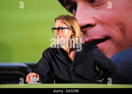 Brad Pitt at at the press conference for his latest movie 'Moneyball' Seoul, South Korea - 15.11.11 Stock Photo