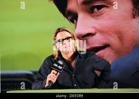 Brad Pitt at at the press conference for his latest movie 'Moneyball' Seoul, South Korea - 15.11.11 Stock Photo