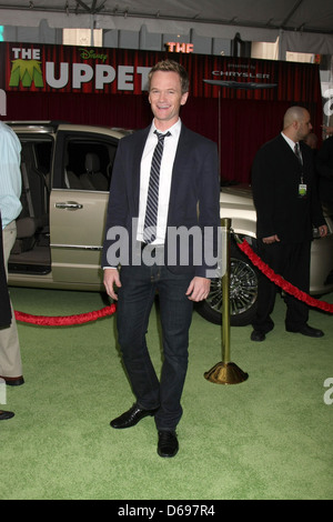 Neil Patrick Harris The premiere of Walt Disney Pictures' 'The Muppets' at the El Capitan Theatre - Arrivals Los Angeles, Stock Photo