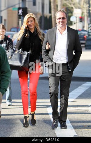 Real Housewives of Orange County star Alexis Belli and her husband Jim Belli out Christmas shopping in Beverly Hills Los Stock Photo