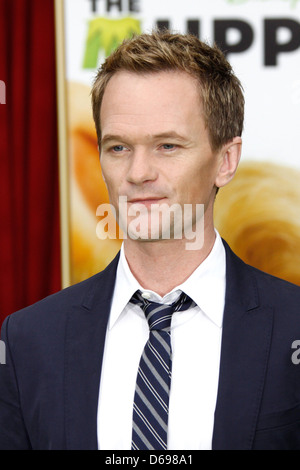 Neil Patrick Harris The premiere of Walt Disney Pictures' 'The Muppets' at the El Capitan Theatre - Arrivals Los Angeles, Stock Photo