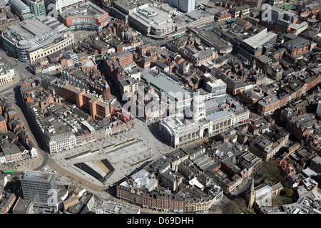 aerial view of Nottingham city centre, Nottingham Town Hall Stock Photo