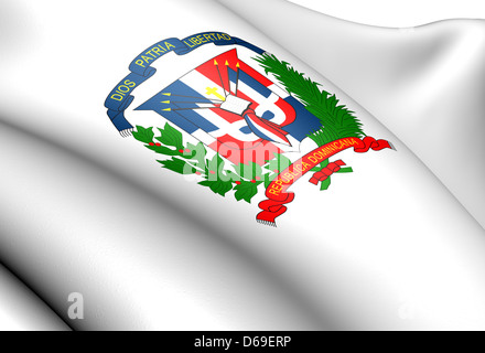 Dominican Republic coat of arms. Close up. Stock Photo