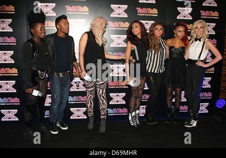 Misha B Marcus Collins Amelia Lily and Jesy Nelson Perrie Edwards Leigh-Anne Pinck Jade Thirlwall of Little Mix X Factor Stock Photo