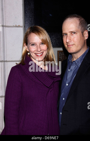 Amy Ryan and Eric Slovin Opening night of the Manhattan Theatre Club production of 'Venus In Fur' at the Samuel J. Friedman Stock Photo