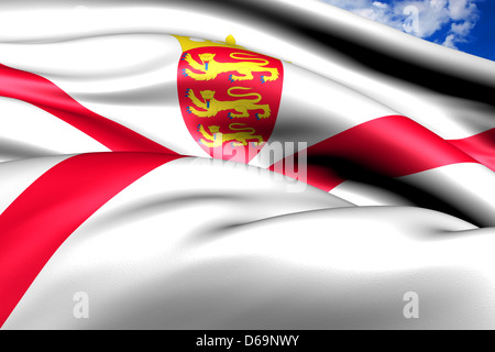 Bailiwick of Jersey flag. Close up. Stock Photo