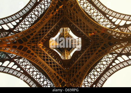 Low angle view of Eiffel Tower Stock Photo