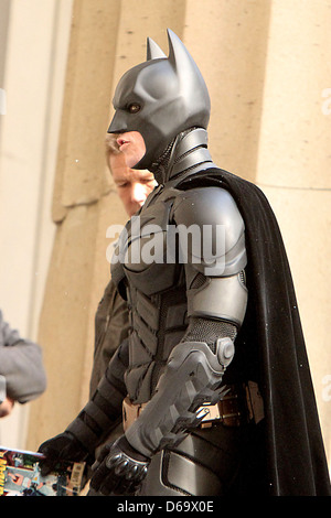 Christian Bale on the Batman movie set of 'The Dark Knight Rises' New York City, USA - 06.11.11 Stock Photo