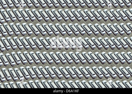 Aerial view of limousine parking lot Stock Photo