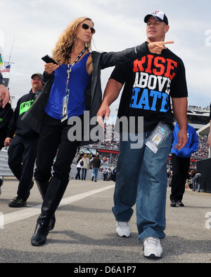 John Cena and his wife Liz Huberdeau in Daytona Beach, Florida, USA - 26.02.12 Stock Photo