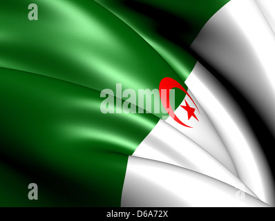 Flag of Algeria. Close Up. Stock Photo