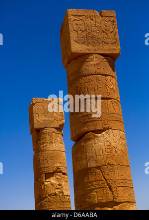 Amun Temple Columns, Naga Site, Sudan Stock Photo