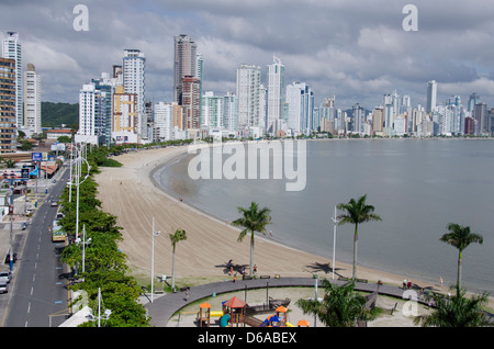 Brazil, state of Santa Catarina, Camboriu. Balneario Camboriu Beach. Stock Photo