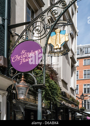 LONDON, UK - APRIL 14, 2013: Street sign at St Christopher's Place in the Westend Stock Photo