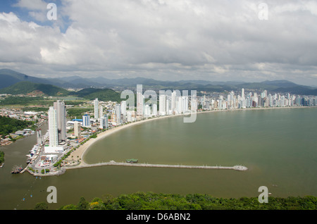 Brazil, state of Santa Catarina, Camboriu. Balneario Camboriu Beach. Stock Photo
