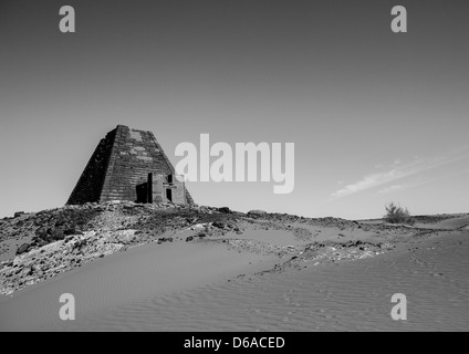 Pyramid And Tomb In Royal Cemetery, Meroe, Sudan Stock Photo