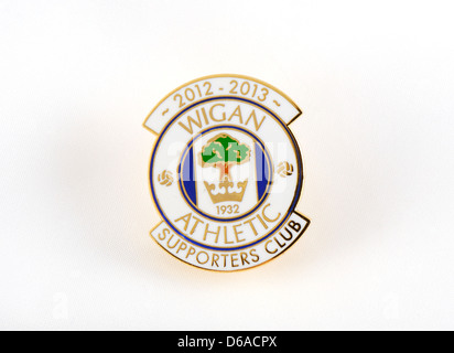 Wigan Athletic supporters club badge and crest 2012-1013 season, the FA Cup finalists. Stock Photo