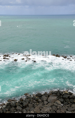 Edge of ocean at El Morro, San Juan National Historic Site, San Juan, Puerto Rico Stock Photo