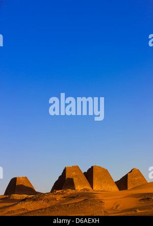 Pyramids In Royal Cemetery, Meroe, Sudan Stock Photo