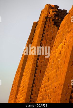 Pyramids In Royal Cemetery, Meroe, Sudan Stock Photo