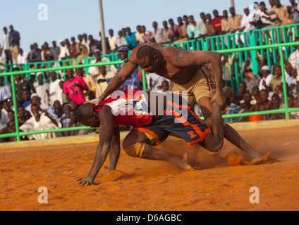 Nuba Wrestlers, Khartoum, Sudan Stock Photo