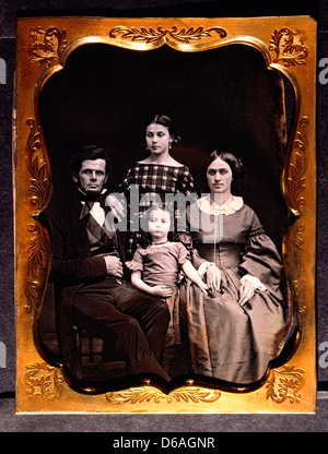 Family Portrait, Daguerreotype, Circa 1850's Stock Photo
