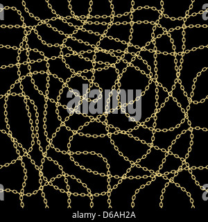 Gold chain seamless vector background. Stock Photo