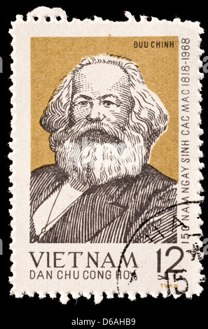 Postage stamp from North Vietnam depicting Karl Marx. Stock Photo