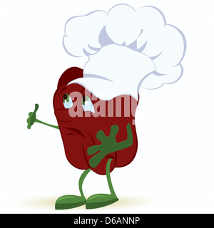 Bell-Pepper-cartoon-character-in-chef-hat Stock Photo