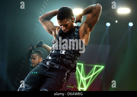 Usher performing a sold out concert at the Ahoy stadium Rotterdam, The Netherlands - 01.03.11 Stock Photo