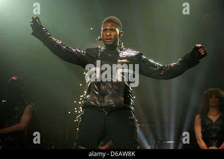 Usher performing a sold out concert at the Ahoy stadium Rotterdam, The Netherlands Stock Photo