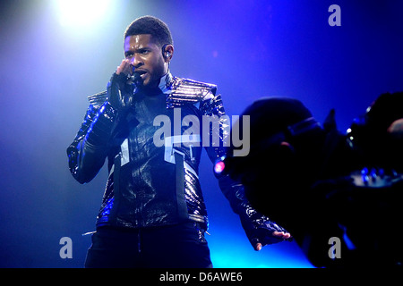 Usher performing a sold out concert at the Ahoy stadium Rotterdam, The Netherlands - 01.03.11 Stock Photo