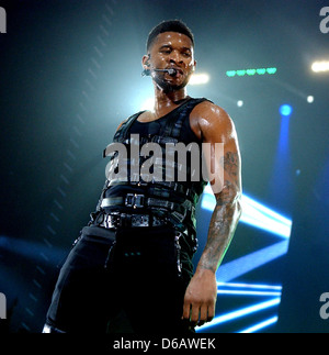 Usher performing a sold out concert at the Ahoy stadium Rotterdam, The Netherlands - 01.03.11 Stock Photo