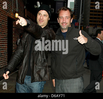 Matt Stone and Trey Parker 'The Late Show with David Letterman' at the Ed Sullivan Theater - Arrivals New York City, USA - Stock Photo