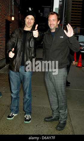 Matt Stone and Trey Parker 'The Late Show with David Letterman' at the Ed Sullivan Theater - Arrivals New York City, USA - Stock Photo