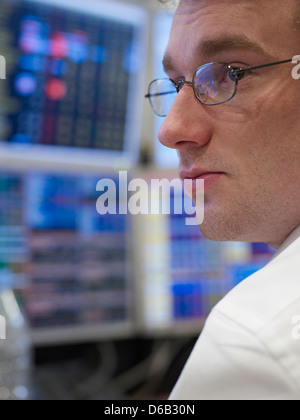 Businessman working at computer Stock Photo