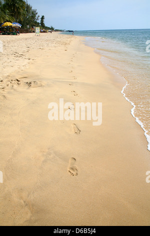 Footprints in the sand Stock Photo