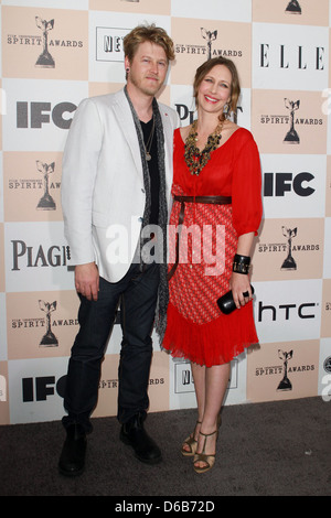 Renn Hawkey and Vera Farmiga The 2011 Film Independent Spirit awards held at Santa Monica Beach - Arrivals Los Angeles, Stock Photo