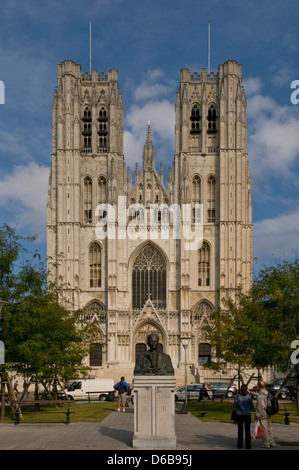 Cathedral of St Michael and St Gudula, Brussels, Belgium Stock Photo