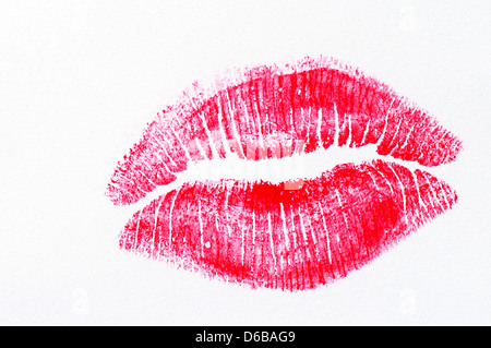 mouth,kissing lips,lip imprint Stock Photo