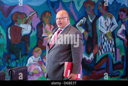 German Minister of the Environment Peter Altmaier (CDU) arrives at the Federal Chancellery in Berlin, Germany, 29 August 2012. Today's topics will be offshore liabilities and a reduction of pension contributions. Photo: Kay Nietfeld Stock Photo