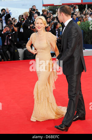 Naomi Watts and husband Liev Schreiber arrive for the premiere of the movie 'The Reluctant Fundamentalist' during the Opening of the 69th Venice Film Festival in Venice, Italy, 29 August 2012. Photo: Jens Kalaene dpa Stock Photo