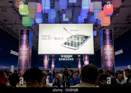 The booth of Korean electronics company Samsung at consumer electronics and home appliances trade show IFA (International radio exhibition Berlin, aka 'Berlin Radio Show') in Berlin, Germany, 01 September 2012. Photo: Robert Schlesinger Stock Photo