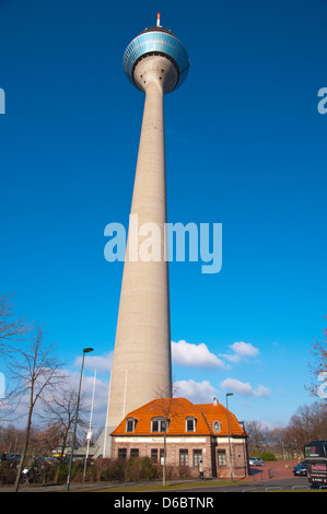 Rheinturm tower Dusseldorf city North Rhine Westphalia region western Germany Europe Stock Photo