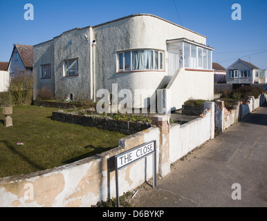 Private housing in Jaywick, Essex, England Stock Photo