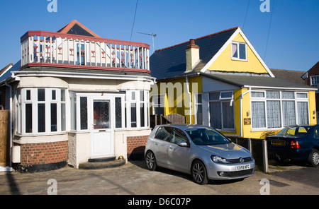 Private housing in Jaywick, Essex, England Stock Photo